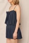 Image of Pleated Front Bow Top and Button Down Shorts Set