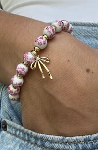 Image 7 of Floral Beaded Bow Bracelet