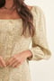 Image of Floral Collar Neck Button Front Mini Dress