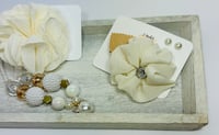Image 3 of Gold & Pearl Bow Accessory Set