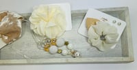 Image 2 of Gold & Pearl Bow Accessory Set