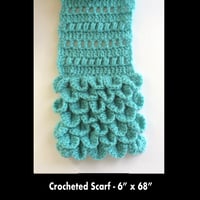 Image 2 of Women's Crocheted Scarf - Teal