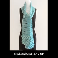 Image 1 of Women's Crocheted Scarf - Teal