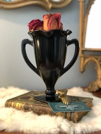 Image 3 of 1920’s Art Nouveau Black Amethyst Glass Urn by LE Smith