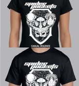 Image of Black T-Shirt with "Casual Violence" art