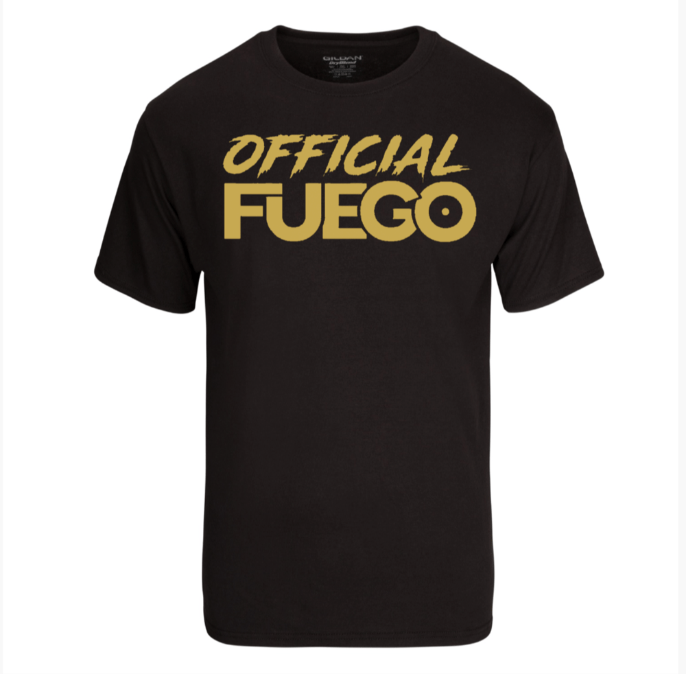 Gold Reflective Logo On Black T-shirt 