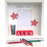 Personalised first day at school frame,1st day at school frame,1st day new school gift