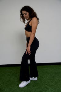 Image 3 of Black twist top and flare pants