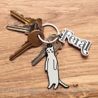 Anxiety Cat - Standing Cat Keychain