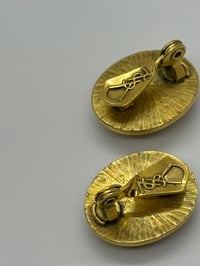 Image 4 of Vintage YSL Cabochon Clip On Earrings