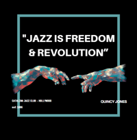 Image 1 of "JAZZ IS FREEDOM" Catalina Jazz Club T-Shirt - Limited Edition (Navy)