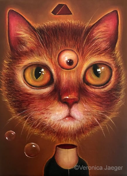 Image of "Psychic Cat"-Mini Giclee print-Apply HARVEST2024 for free shipping