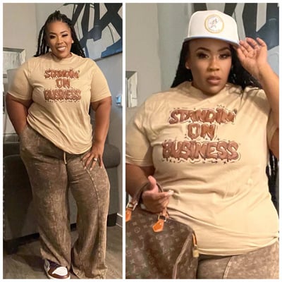 Image of 3PACK PLUS SIZE "STANDIN ON BUSSINESS" GRAPHIC TEE