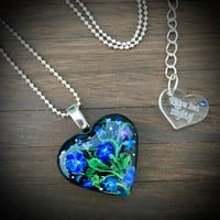 Image 2 of Morning Glory September Birth Flower Heart Pendant