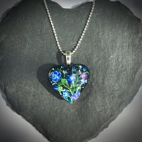 Image 4 of Morning Glory September Birth Flower Heart Pendant