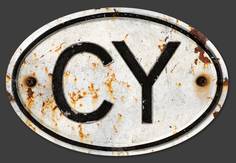 Image of Magnetic Cyprus 'CY' Badge, Standard 180x120mm