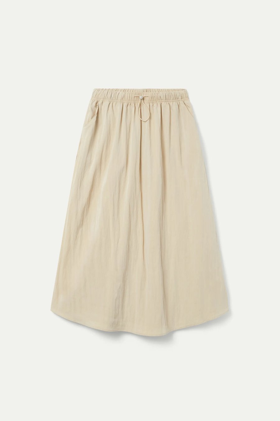 Image of 2- Falda midi beige