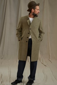 Image 3 of East End wool Coat - Harris Tweed Sage