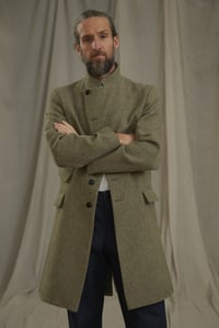 Image 1 of East End wool Coat - Harris Tweed Sage