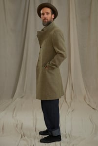 Image 4 of East End wool Coat - Harris Tweed Sage