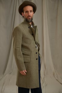 Image 2 of East End wool Coat - Harris Tweed Sage