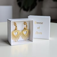 Image 1 of Heart Earrings in Gold or Silver