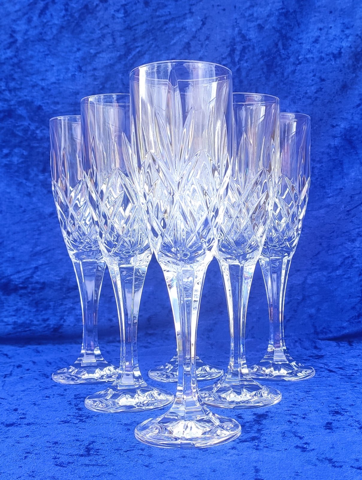 Gleneagles Of Edinburgh Crystal Argyle Flute 6 Glasses 24 Lead Crystal AG13 Vale Royal Antiques