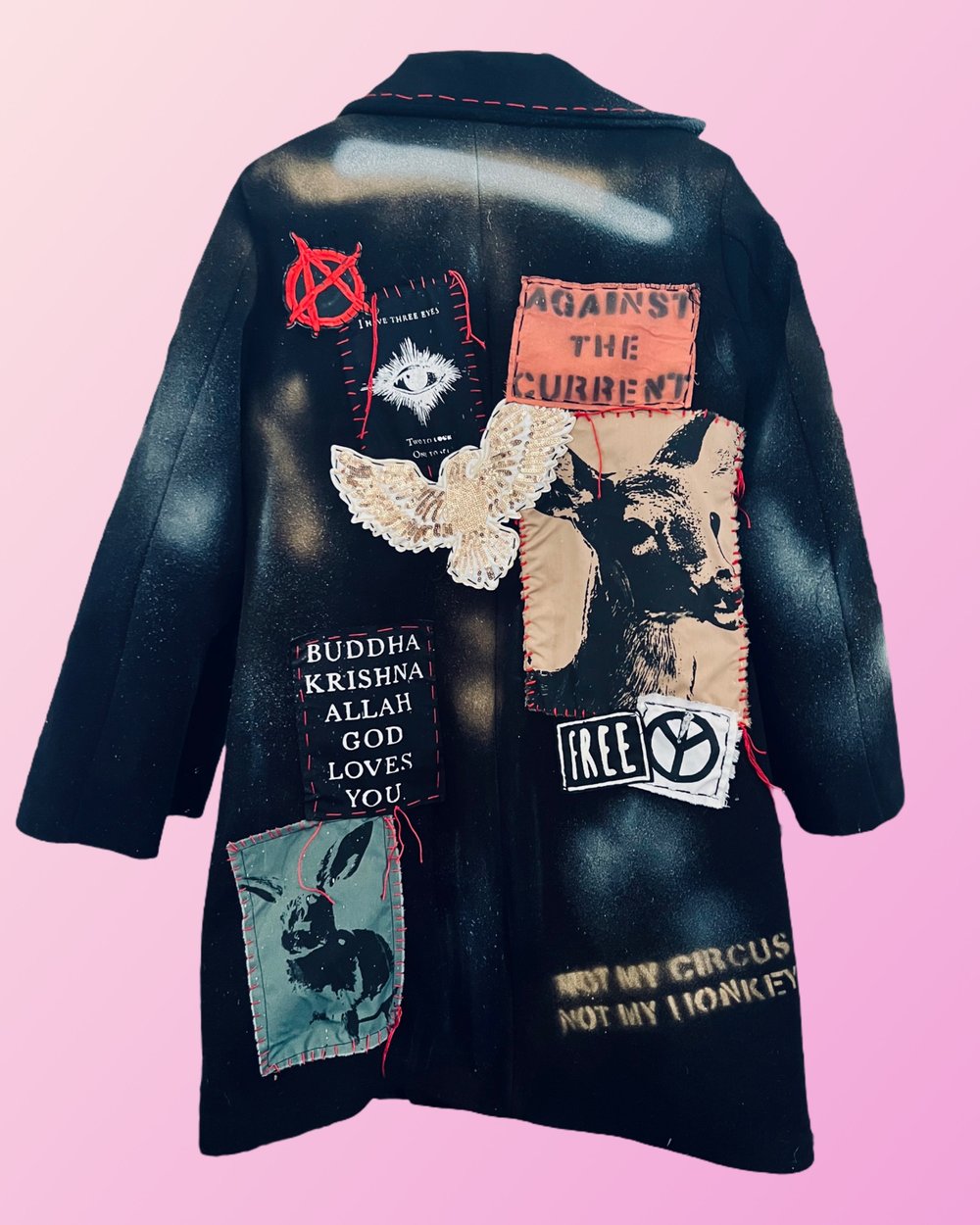 Image of Eagle ¥ unisex ¥ upCyclinG viLLaGe punK¥IbiZa ¥ Woll coaT¥ festival