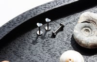 Image 1 of ASTM F136 Titanium Labret Bar | Heart Top | Threadless | Stud | Flat Back, Push Pin Piercing