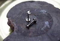 Image 1 of ASTM F136 Titanium Labret Bar | Crescent Moon Top | Threadless | Stud | Flat Back, Push Pin Piercing