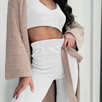 3 Pieces Of Fashionable Ladies Plush Home Clothes