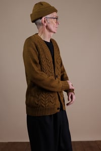 Image 4 of Cable Cardigan - Goldbrown