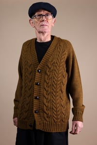 Image 1 of Cable Cardigan - Goldbrown