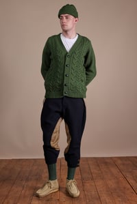 Image 3 of Cable Cardigan - Green 