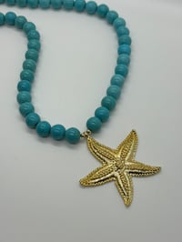 Image 1 of Stella Starfish Turqouise Beaded Necklace