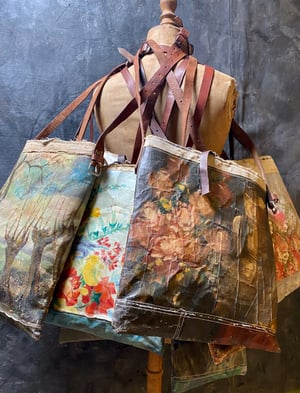 Image of one of a kind painting bag - sail