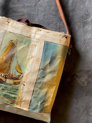 Image of one of a kind painting bag - sail