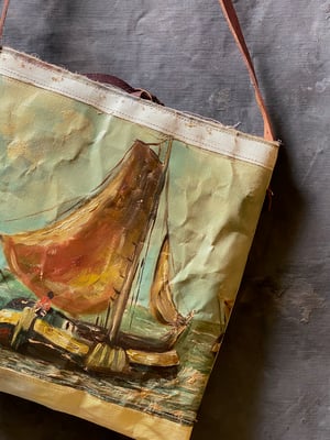 Image of one of a kind painting bag - sail