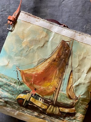 Image of one of a kind painting bag - sail