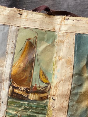 Image of one of a kind painting bag - sail