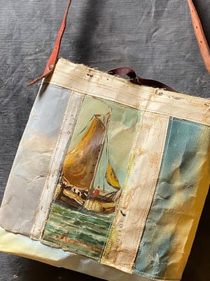 Image of one of a kind painting bag - sail