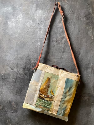 Image of one of a kind painting bag - sail