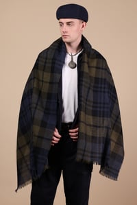 Image 2 of Wide Scarf - Blackwatch Olive