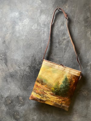 Image of one of a kind painting bag - woods