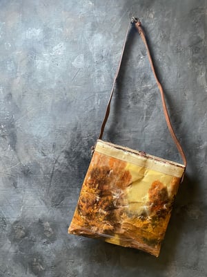 Image of one of a kind painting bag - woods