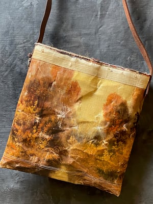 Image of one of a kind painting bag - woods