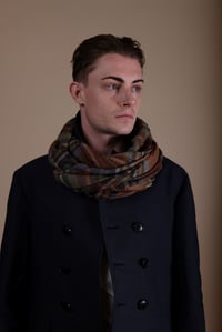 Image 4 of Wide Scarf - Stewart Olive