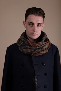 Image 1 of Wide Scarf - Stewart Olive