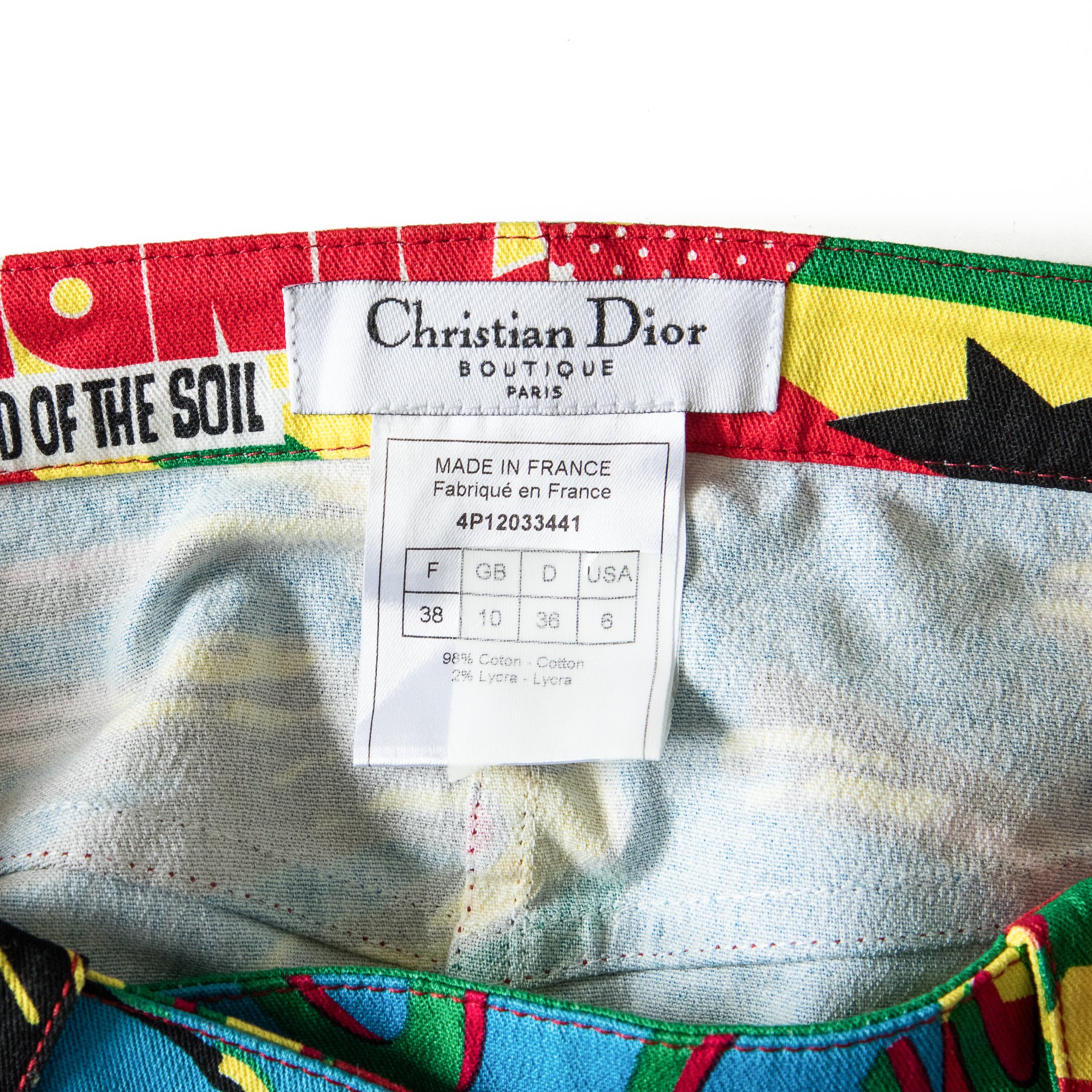 Image of Christian Dior by Galliano 2004 Rasta Mania Skirt