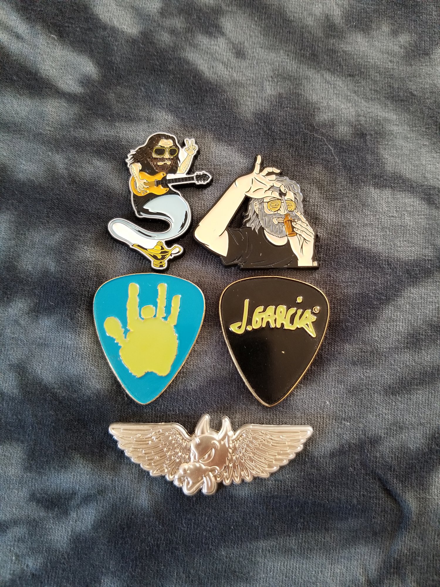 Image of Choose a Jerry Garcia Pin. Comes with 10 GD stickers.